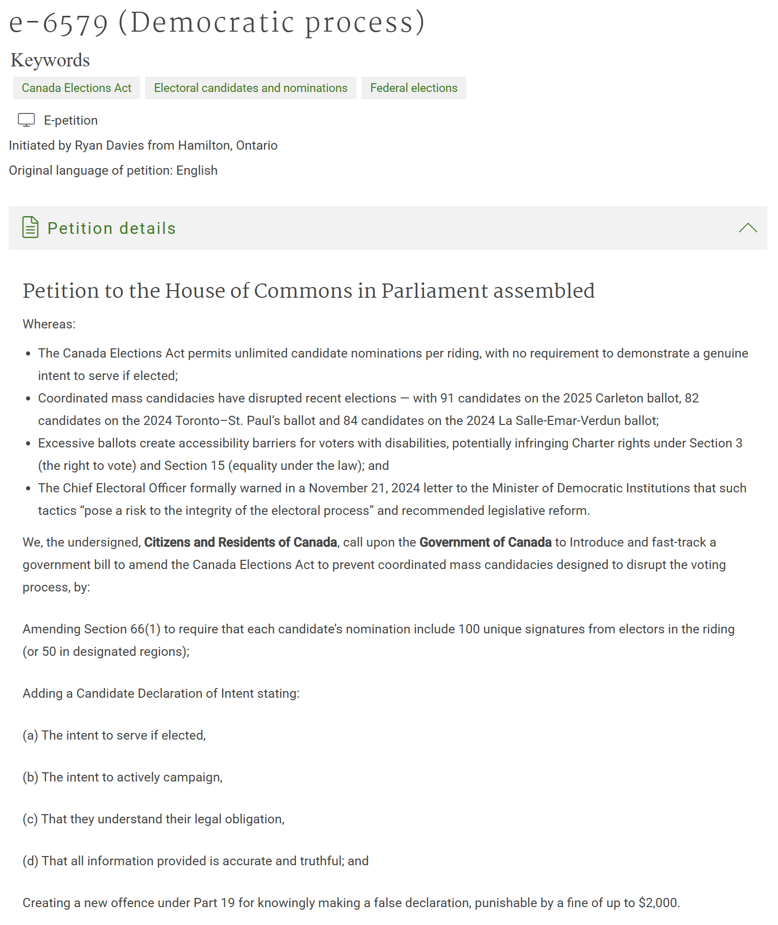 full petition